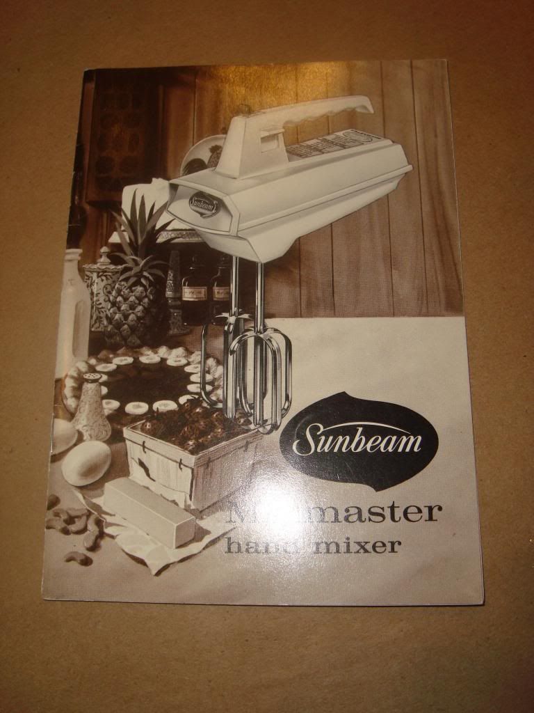 Vintage 1960 Sunbeam Mixmaster Hand Mixer User Manual Booklet W Recipes