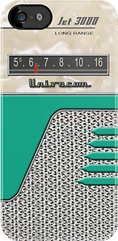 Transistor Radio - 50's Jet Green  iPhone Case Cover    1192
