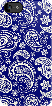 Blue And White Vintage Paisley Design    iPhone Case Cover     126