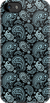 Blue-Gray Pastel Tones Vintage Seamless Paisley Pattern    iPhone Case Cover    137