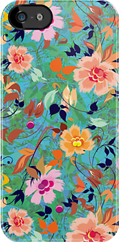 Colorful Abstract Retro Flowers Collage  iPhone Case Cover     240