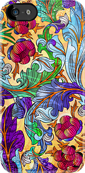 Colorful Elegant Retro Floral Design  iPhone Case Cover     242