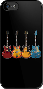 Four Hollow Body Guitars iPhone Kılıf-Kapak  383
