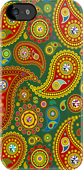 pastel tones retro paisley pattern iPhone Kılıf-Kapak 802