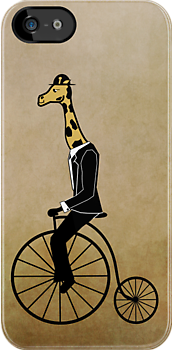 Penny-farthing Giraffe (Vintage Background) iPhone Kılıf-Kapak 806