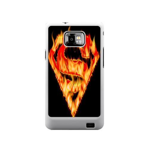 Logo on Fire Superman Samsung Galaxy S II Kapak-Kılıf 032
