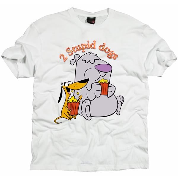 2 Stupid Dogs Retro Cartoon Tshirt #01