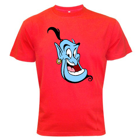 Aladdin's Genie Cartoon Red Color Tshirt #02