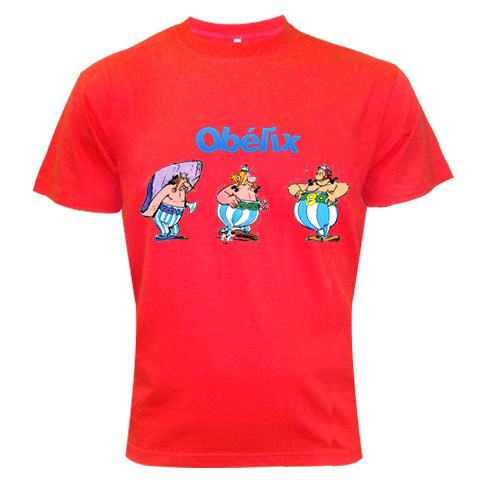 Asterix Cartoon Red Color Tshirt #05