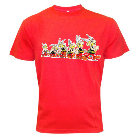 Asterix Cartoon Red Color Tshirt #06