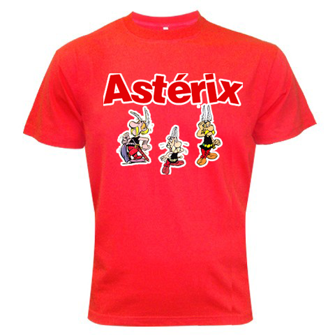 Asterix Cartoon Red Color Tshirt #07