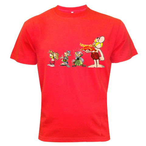 Asterix Cartoon Red Color Tshirt #08