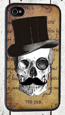 Mustache Skull Vintage Design iPhone Kılıf-Kapak 286