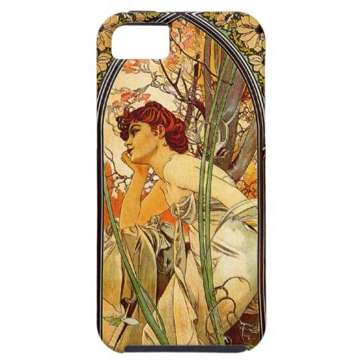 Alphonse Mucha Daydream of Evening iPhone Kılıf-Kapak-028