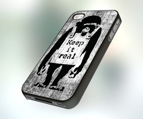Banksy Monkey Keep It Real iPhone Kılıf-Kapak-075