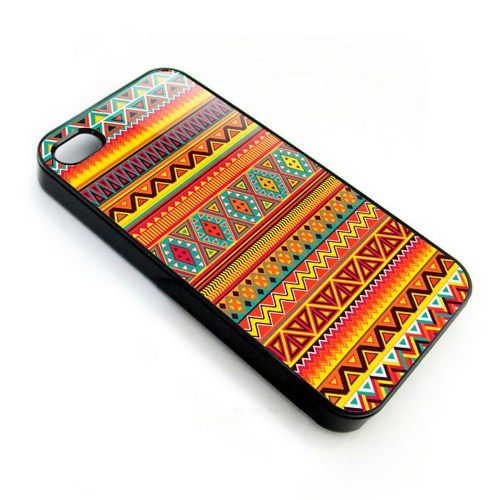 orange Aztec art painting Tribal abstract iPhone Kılıf-Kapak-864