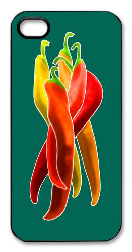 Red & Yellow Chili Peppers on Green iPhone Kılıf-Kapak  798
