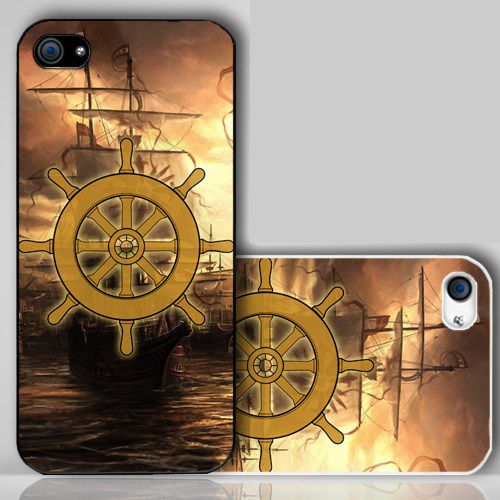 Vintage Ships Wheel Sea On The Sunset   iPhone Case Cover    188