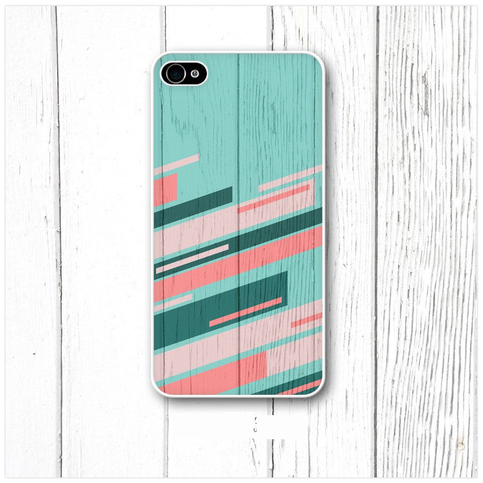 Teal and Pink Abstract on Wood   iPhone Case Cover    104