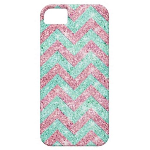 Chevron Pattern, pink & teal   iPhone Case Cover    060