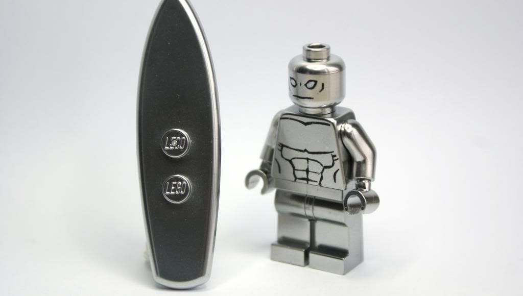 Lego Custom Chrome Silver Surfer Marvel Super Heroes Hand Painted