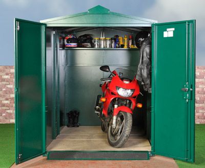 garage metal motorbike storage high security bike shed this all metal 