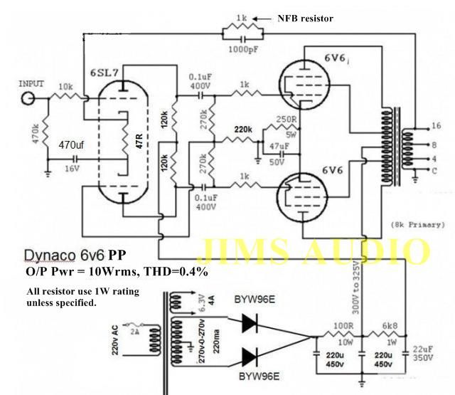 6V6 PP Dynaco 10W THD 0.4 very musical tube power stereo amplifier PCB