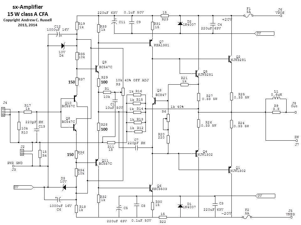 15Wx2 class A 25Wx2 class AB Ovation sx-Amplifier Current Feedback PCB ...