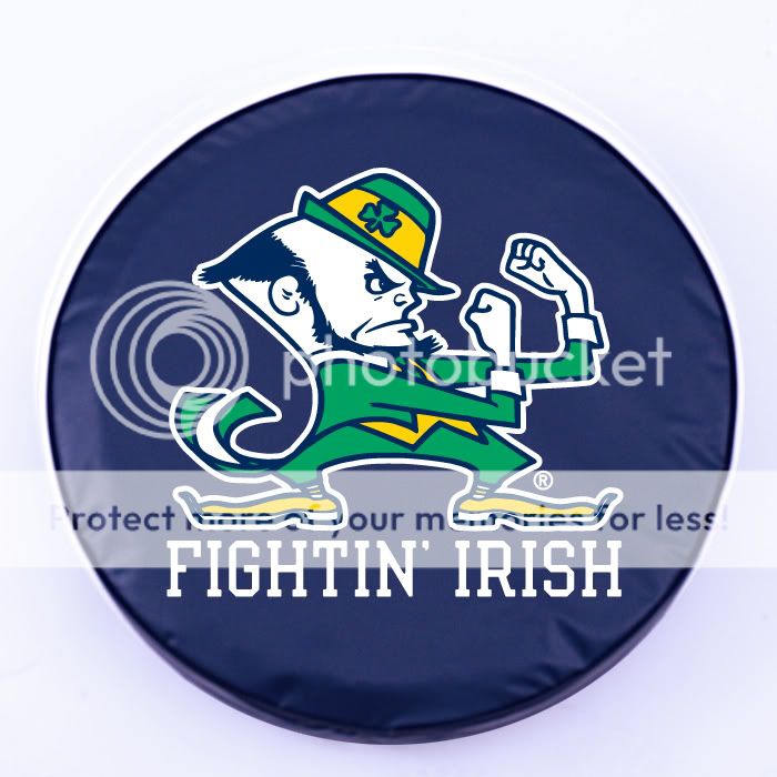 Notre Dame Fighting Irish Logo Navy Blue Vinyl Spare Tire Cover
